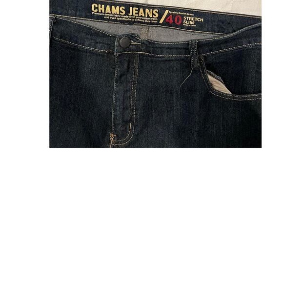 Chams Straight Blue Jeans Mens 40x31 - Picture 3 of 4